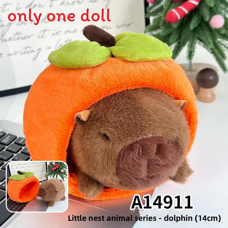 Cuter Capybara Pig Dog Plush Dolls With Apple Persimmon Design For Kids Gift And Collectors