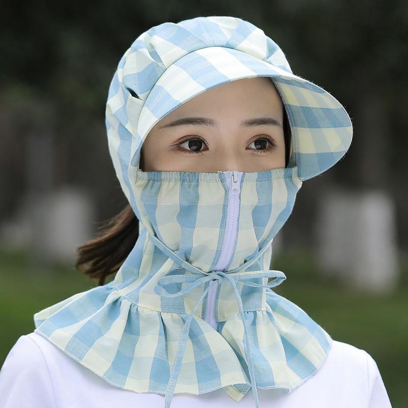 

Cotton Sun Protection Hat With Windproof For Outdoor Summer Activities синій