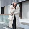 Winter Plus Size Cotton-padded Jacket Women's Coat Long Over-the-knee Padded Coat with Large Fur Collar