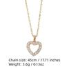 Sparkling Heart Zirconia Necklace, Golden Plated Chain, Bridal Jewelry for Wedding & Party
