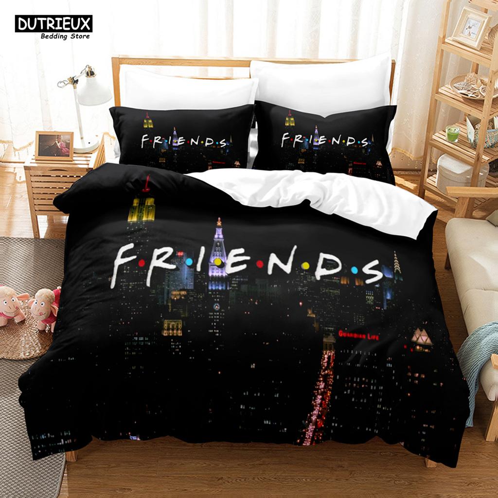 Neue Freunde Sets Bettbezug mit Kissenbezug Twin Full Queen King Doppel Einzelgröße Bettbezug Frauen Erwachsene Teenager Bettwäscheset