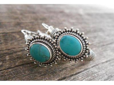 Pendientes Retro Bohemianos Europeos y Americanos de Turquesa