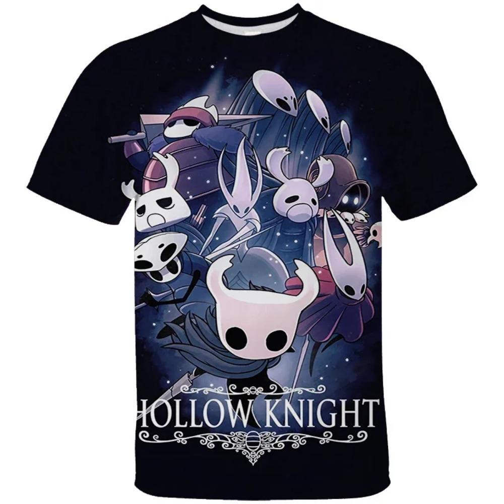 

Модна чоловіча та жіноча футболка Мультяшна футболка з 3D-принтом Hollow Knight Вільна з коротким рукавом Вуличний одяг Літній повсякденний дитячий топ Одяг XXS