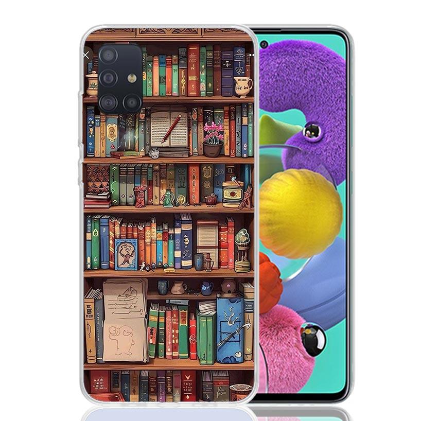 Read Books Illustration Reading Phone Case For Samsung Galaxy A52 A32 A22 A12 A02S A50S A30S A51 A31 AA71 Note 20 Ultra 10 S10 P