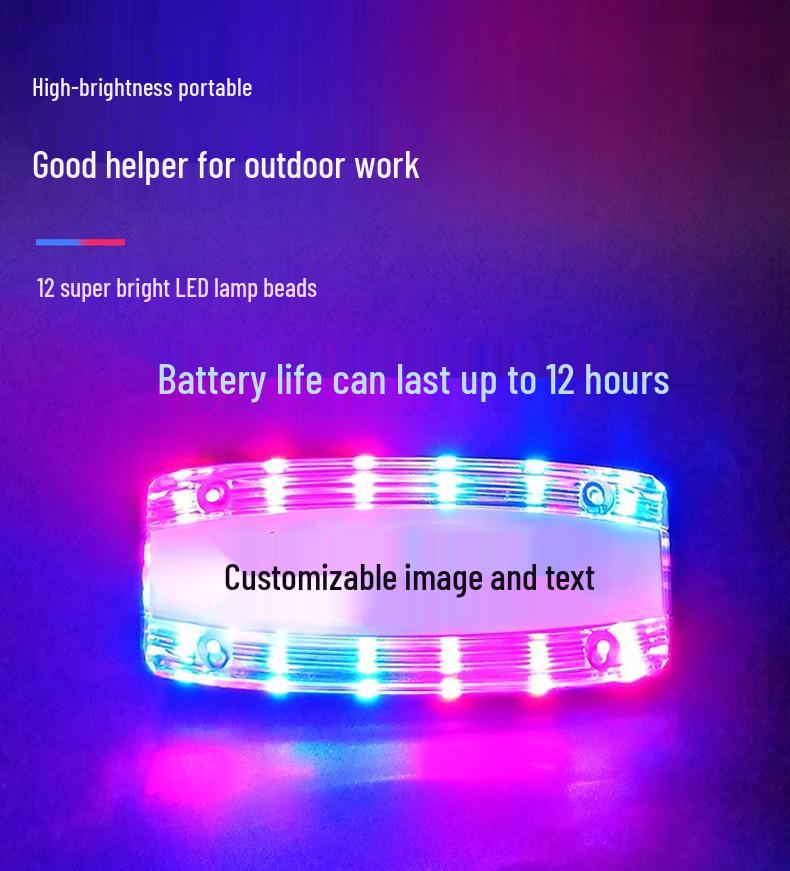 Waterproof Red-Blue LED Strobe Shoulder Flashlight for Property Management and Sanitation