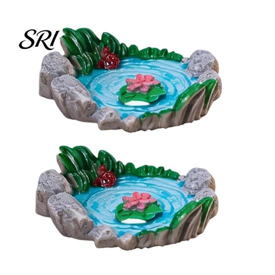 Miniature Rock Garden Decor 2 Pcs Stone Statue Resin Fake Models for Diorama Tranquil Zen Ornament Supplies Micro Train Landscape Railway Sand