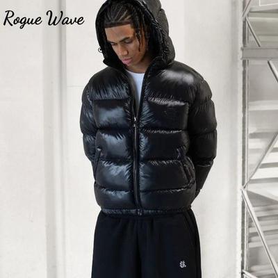 RogueWave Trendiger High Street Retro Lässiger Einfarbiger Reißverschlussmantel Street Hip-Hop Streetwear Herren Harajuku Grau Camouflage Warme Jacke