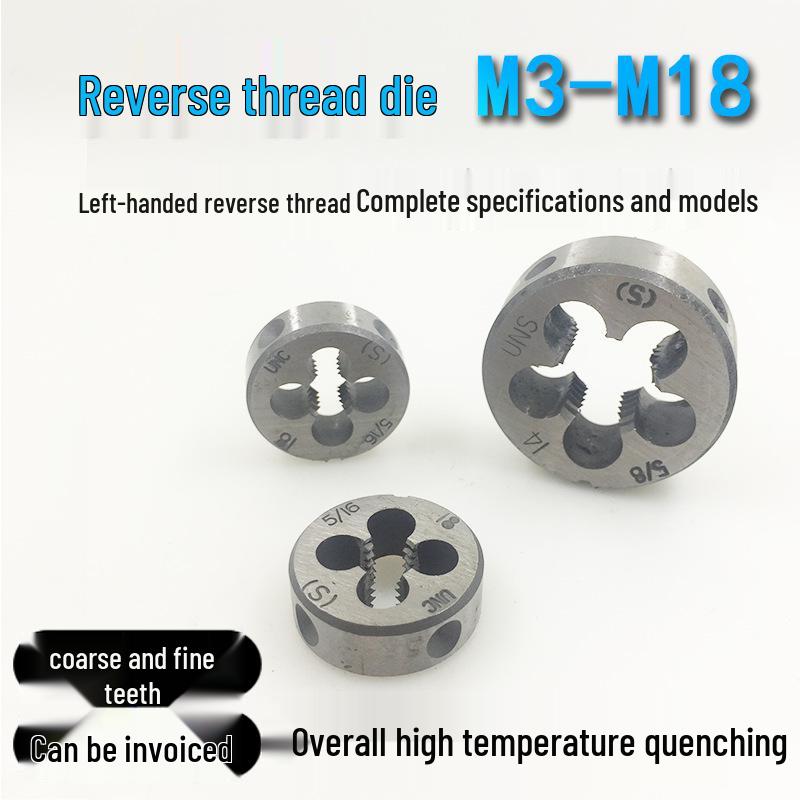 Left-Hand Reverse Thread Tap and Die Set (M3-M18, 1.5mm) M3*0.5