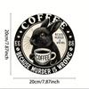 Vintage Round Metal Sign 8x8 Inch Rustic Tin Plaque Coffee Bar Decor Retro Wall Art for Home Cafe Restaurant