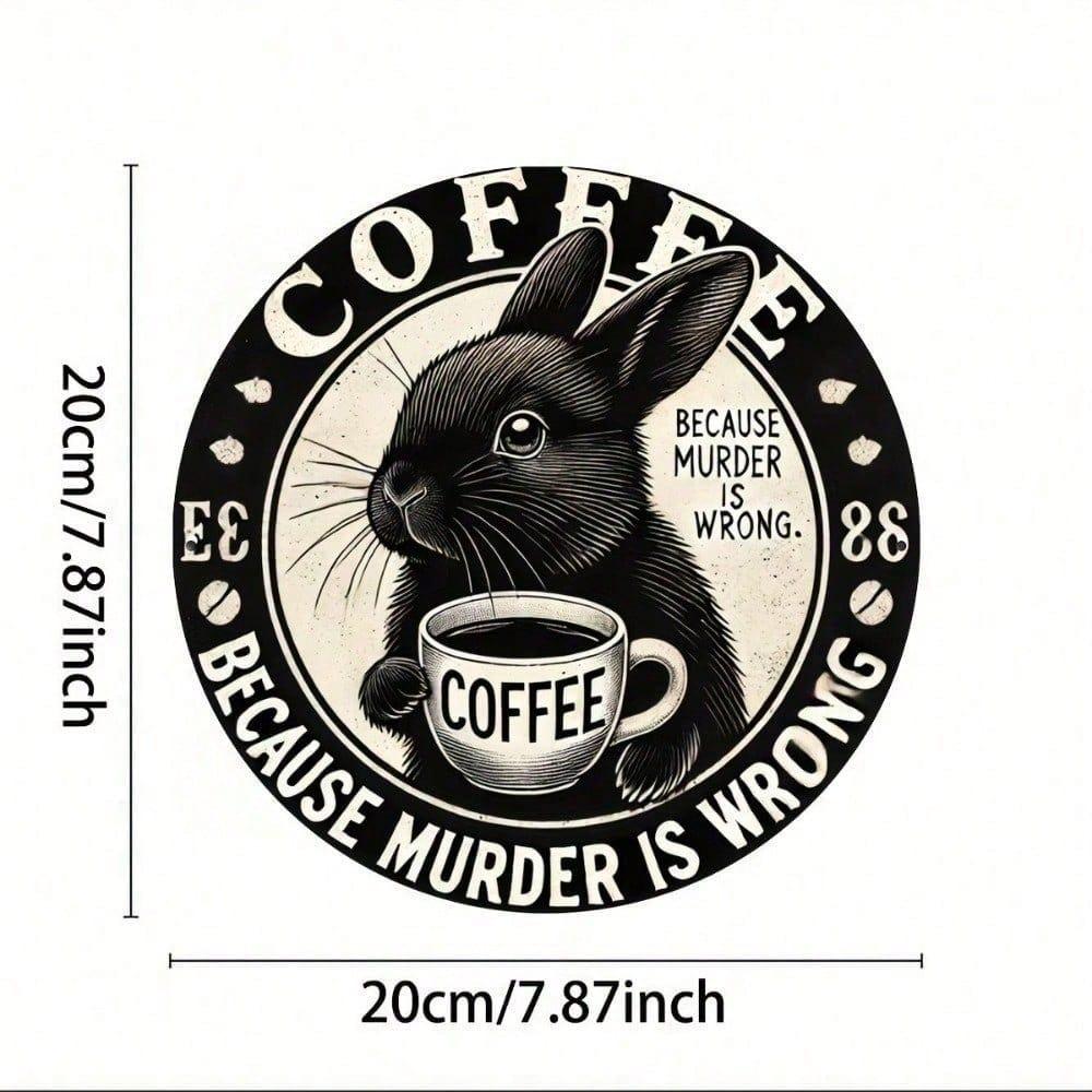 Vintage Round Metal Sign 8x8 Inch Rustic Tin Plaque Coffee Bar Decor Retro Wall Art for Home Cafe Restaurant