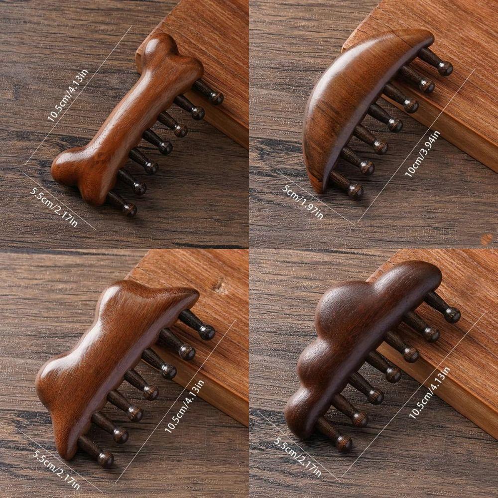 Handheld Head Scalp Massage Comb Anti-Static Wide Tooth Body Meridian Massage Comb Help Blood Circulation Multifunctional