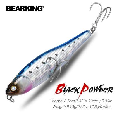 BEARKING BLACK POWDER 10cm 8.7cm Hot Model Fishing Lures Hard Bait 30color Pencil Quality Professional Bait Walk Dog Action