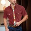 Men'S Fashionable Lapel And Shoulder Length Short Sleeved Casual Top
