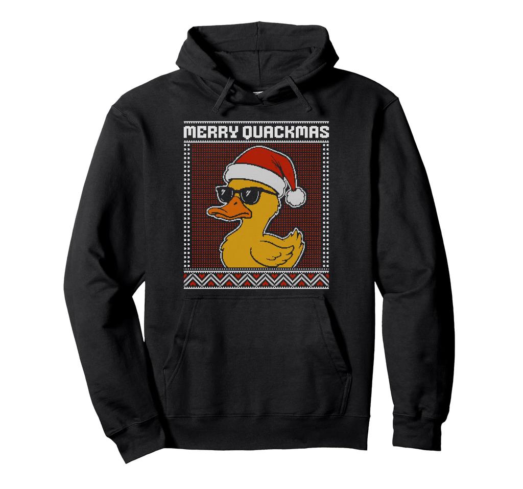 Merry Quackmas, Christmas Duck Sunglasses Ugly Sweater. Hoodie