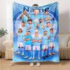 Custom Name Manchester City Theme Printed Blanket Perfect For Couch Bed Travel Outdoor Use Machine Washable Cozy Durable