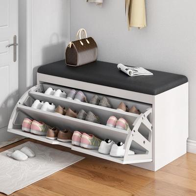 Shoe Storage Bench: Flip-Top Entryway Bench with Integrated Rack for Home Entrance
