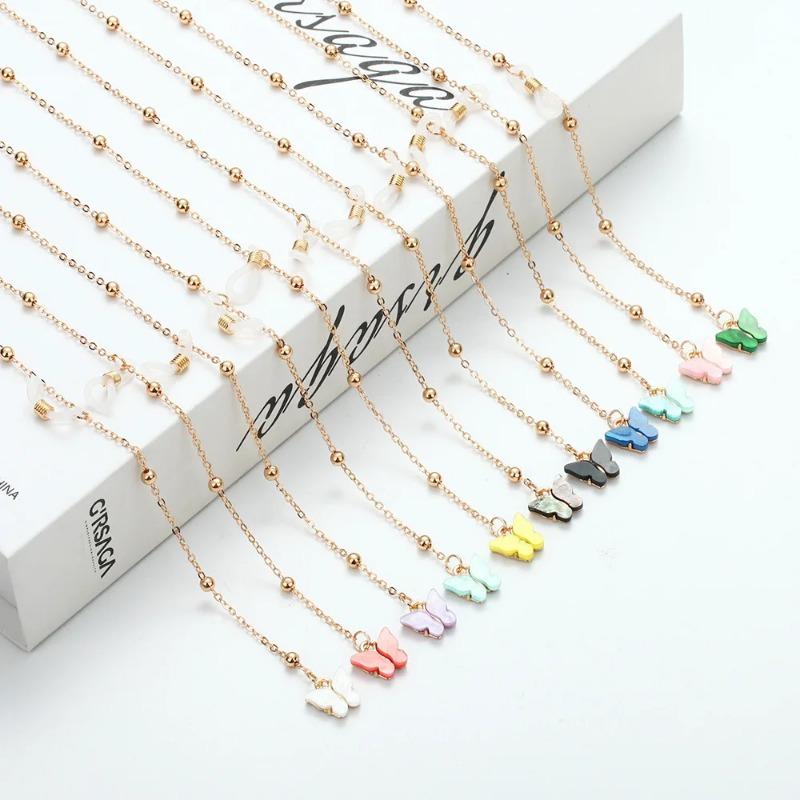 Mode Schleife Sonnenbrille Maske Hängekette Böhmische Buchstaben Schmetterling Muschel Sterne Mond Brillenkette Lanyard Schmuck für Frauen