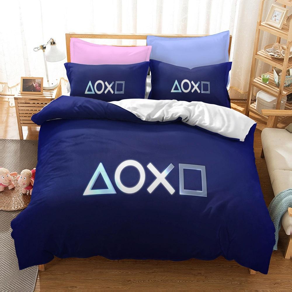 Bedding Kit, Game Console Symbol Series Size Three-Piece Quilt Cover