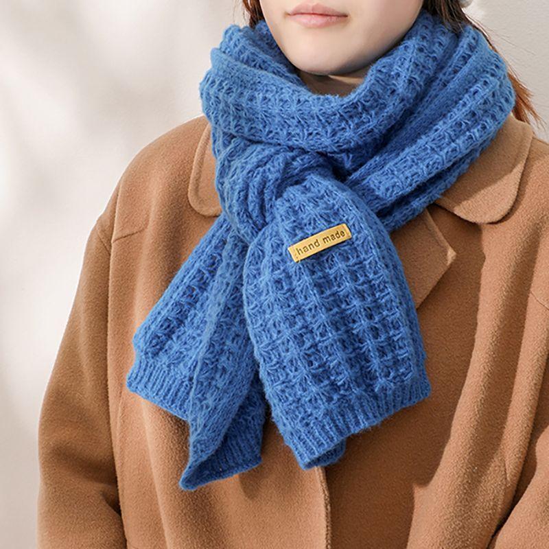 Winter Women's Versatile Korean Style Knitted Wool Red Scarf High-end Christmas Gift Couple Neck Warmer