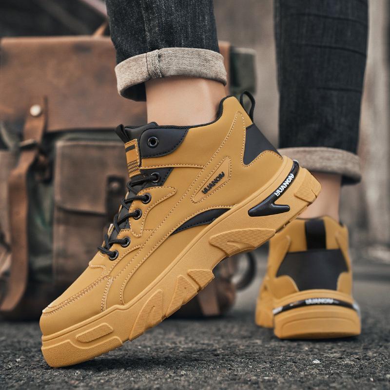 

Martin boots men s spring 2025 new little white tide shoes men s non-slip waterproof white high-top tooling men s boots tide 44 жовтий