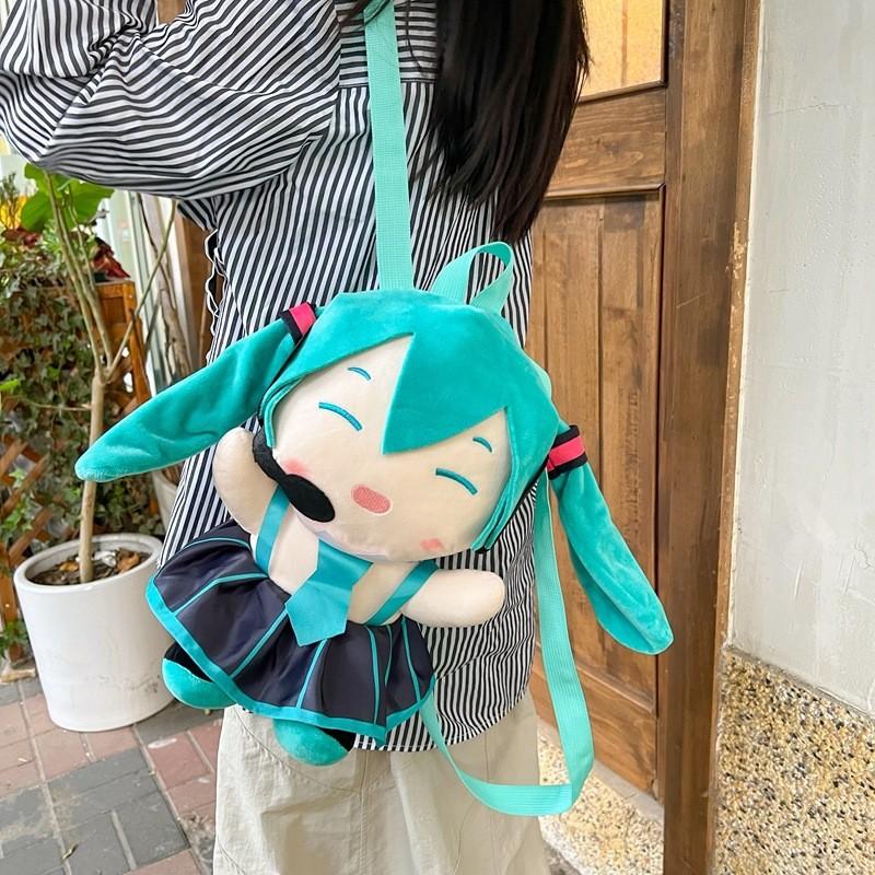 Soft Hatsune Miku Plush Anime Backpack With Breathable Design For Gift Girls