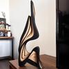 Minimalist 3D Abstract Sculpture Artistic Abstract Wooden Statue Wood Carving  Indoor Decoration