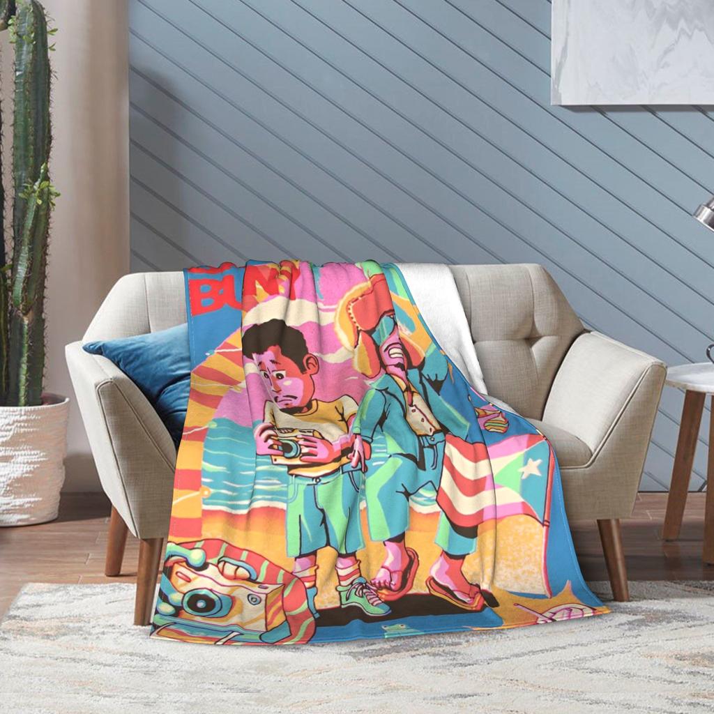 Bads Bunnys Debi Tirar Mas Fotos DTMF 2025 Blanket Super Soft Warm  Throw Blankets for Sofa 50x60 Inch Multi-size Rug Piece