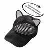 Fashion Cat Ears Baseball Cap Hollow Design Breathable Sun Hat UV Protection Simple Peaked Cap Unisex Outdoor