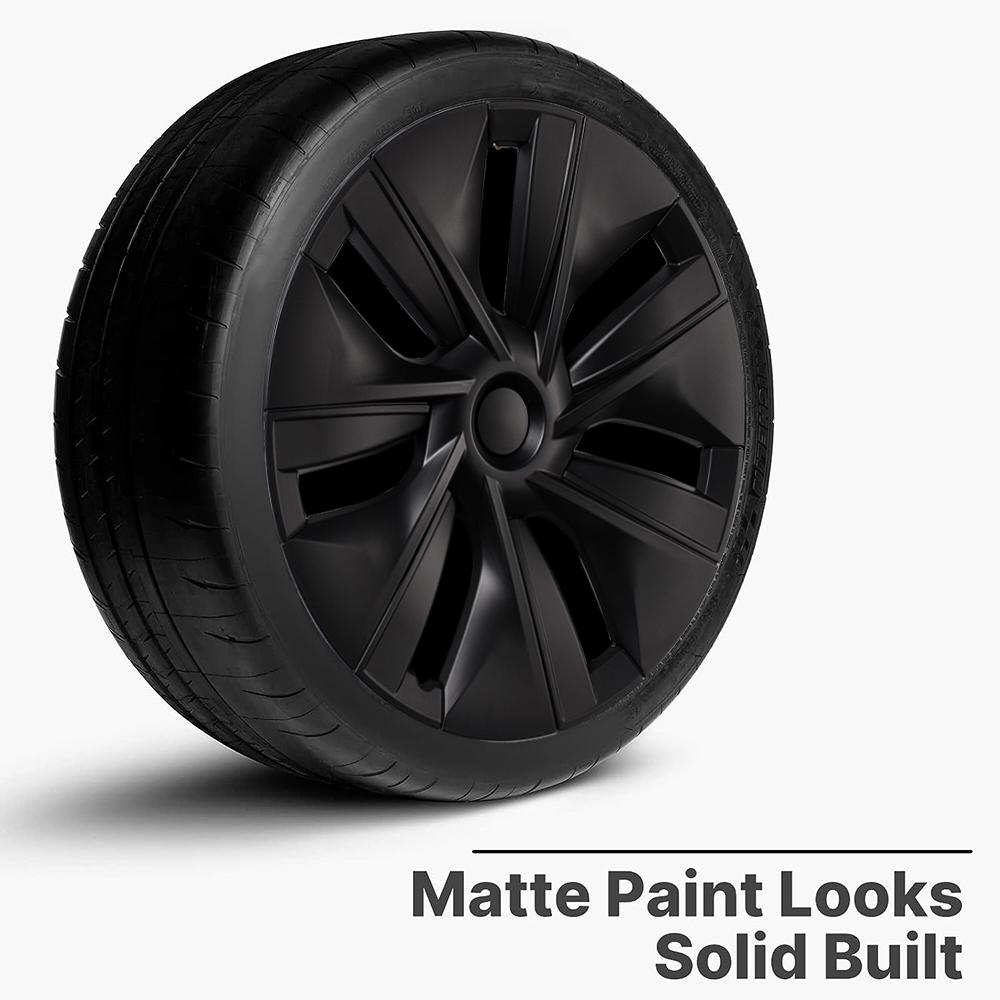 4pcs 19 Inch Car Wheel Trim Covers for Tesla Model Y Hub Rims Hub Caps Wheel Rims Cap Hubcap Cover Matte Black ABS Accessories