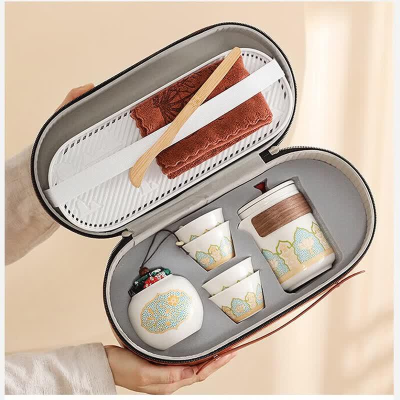 Pin Jian Guyun Portable Ceramic Tea Set