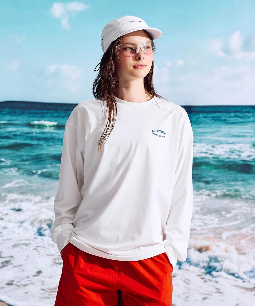 Leijibi Dry-Cooling Oversized Top Long Sleeve Rash Guard W White 2