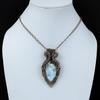 Beautiful Larimar Pendant Gemstone Pure Copper Wire Wrapped Handmade Jewelry For Her