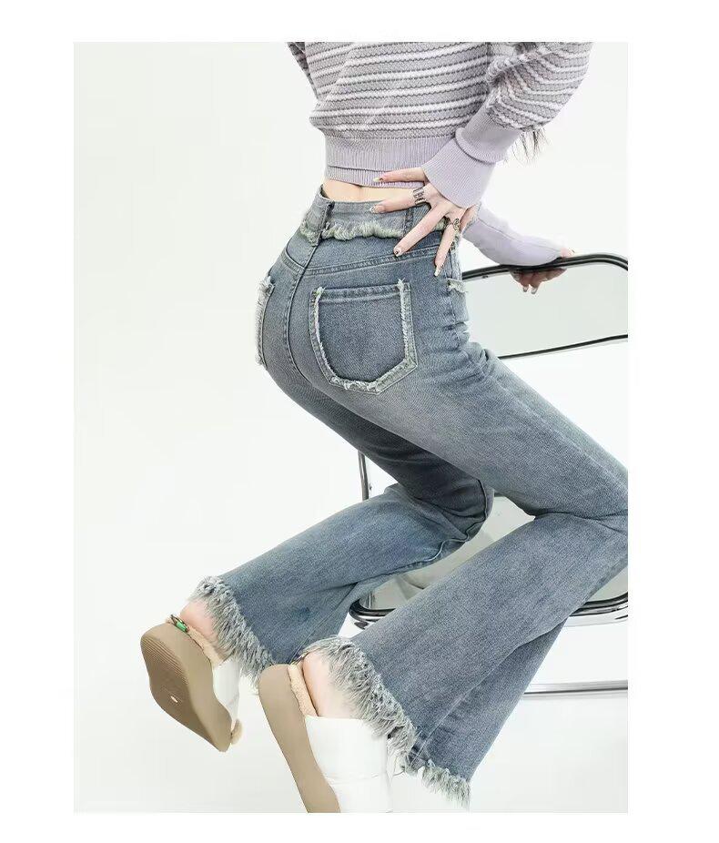 

2025 Women s High-Waist Stretch Flare Jeans: Autumn/Winter Plus Size Slimming Fit M: Height 155-165CM (47.5-54kg)