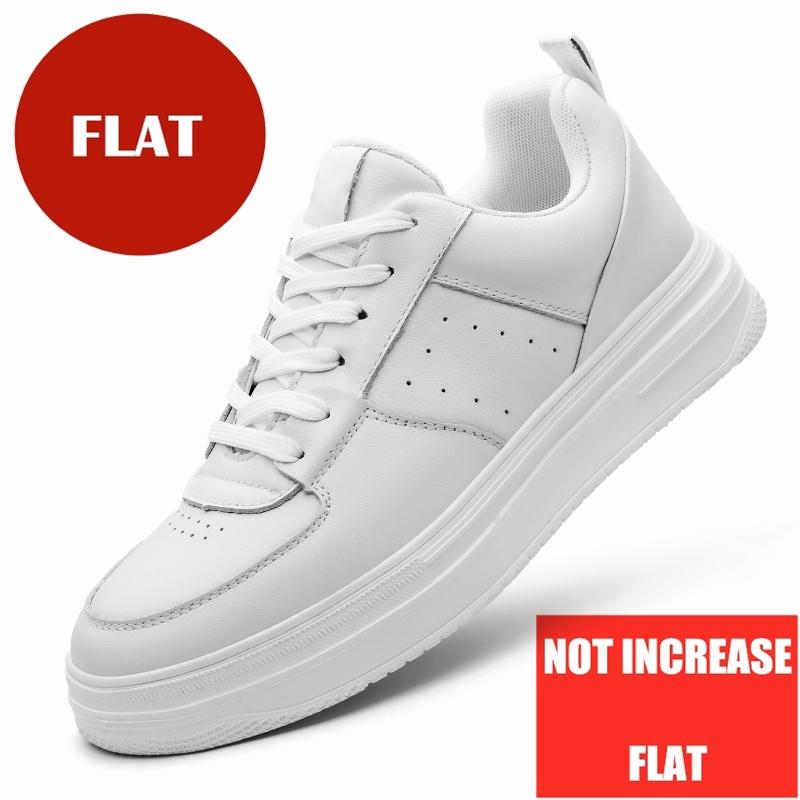Nové boty pro zvýšení výšky pro muže Plochá/5cm Neviditelné tenisky s podpatkem Černá Bílá Kůže Sportovní Zapatillas De Hombre