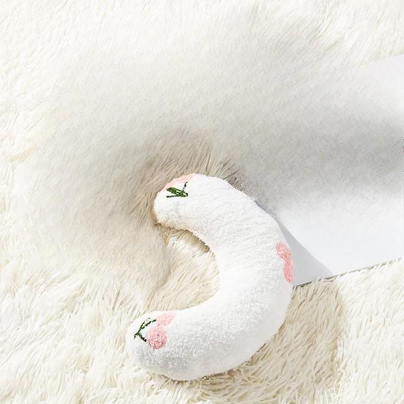 

Soft and Comfortable Sleeping Cushions for Cats and Dogs, Thickened and Cotton-filled U-shaped Headrests for Pets білий