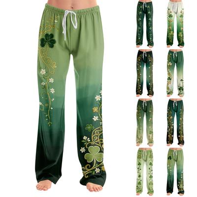 Pantaloni de pijama îmbrăcăminte de noapte casual cu șnur talie elastică pantaloni confortabili drepți yoga largi