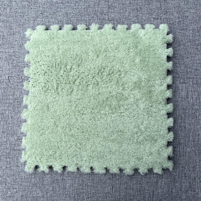 Bedside Plush Carpet Splicing Foam Floor Mat Cutting Winter Warm and Cold Resistant Velvet Texture Tatami Mat Bedroom Living Room Kitchen Home
