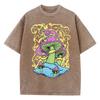 Mmortal Beauty Inside Schmetterlingsdruck Gewaschenes T-Shirt Damen Sommer Lässiges Oberteil Übergroße Kleidung Vintage Baumwoll-T-Shirt