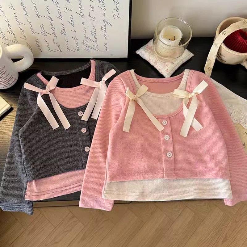 Girls' Sweet Two-Piece Long-Sleeve T-Shirt – 2025 Spring Fashion