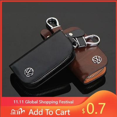 Για VW Νέα Δερμάτινη Θήκη Κλειδιού Αυτοκινήτου με Λογότυπο Κλειδοθήκη Προστατευτική Τσάντα για Volkswagen Passat Santana Tiguan Scirocco Magotan Sagi