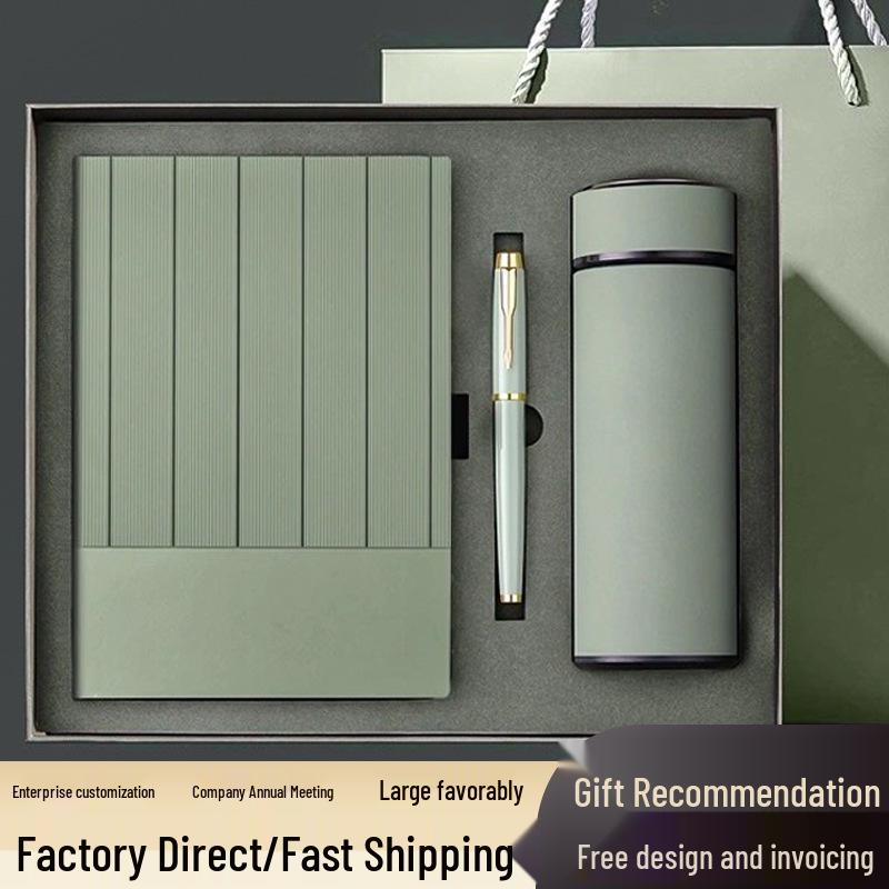 Minimalist Business Notebook Gift Set - Customizable Logo for Company Meetings and Events