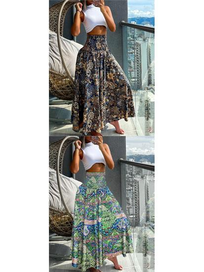 Women's High Waist Slimming Summer Fashion Printed Skirt