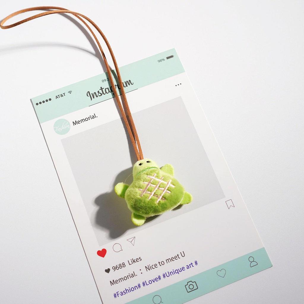 Adorable Porte-clés Peluche Tortue Verte: Joli Charme de Sac & Petit Cadeau Créatif
