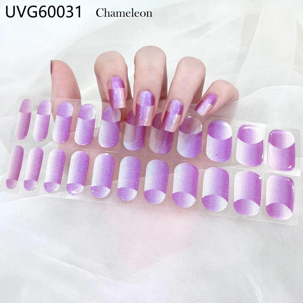 Transparent Nude UV Gel Nail Art Stickers: Semi-Cured, Semi-Baked Manicure Sheets