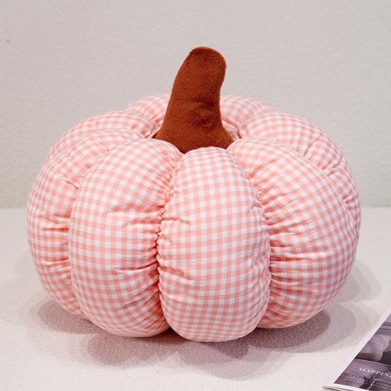 18/25/30CM Cotton Checkered Pumpkin Plush Toys Lovely Pumpkin Pillow Sleeping Cushion Halloween Decor Birthday Gift 12x18cm розовый
