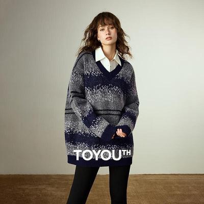 Chuyu Women's Loose Fit Fair Isle Jacquard Sweater