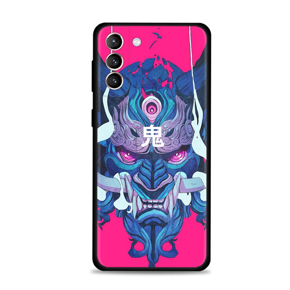 Case For Samsung Galaxy S22 S21 S20 Ultra FE S10 S9 S8 Plus S10e Note 20Ultra 10Plus Cover Funda Japan Samurai Oni Mask Shell