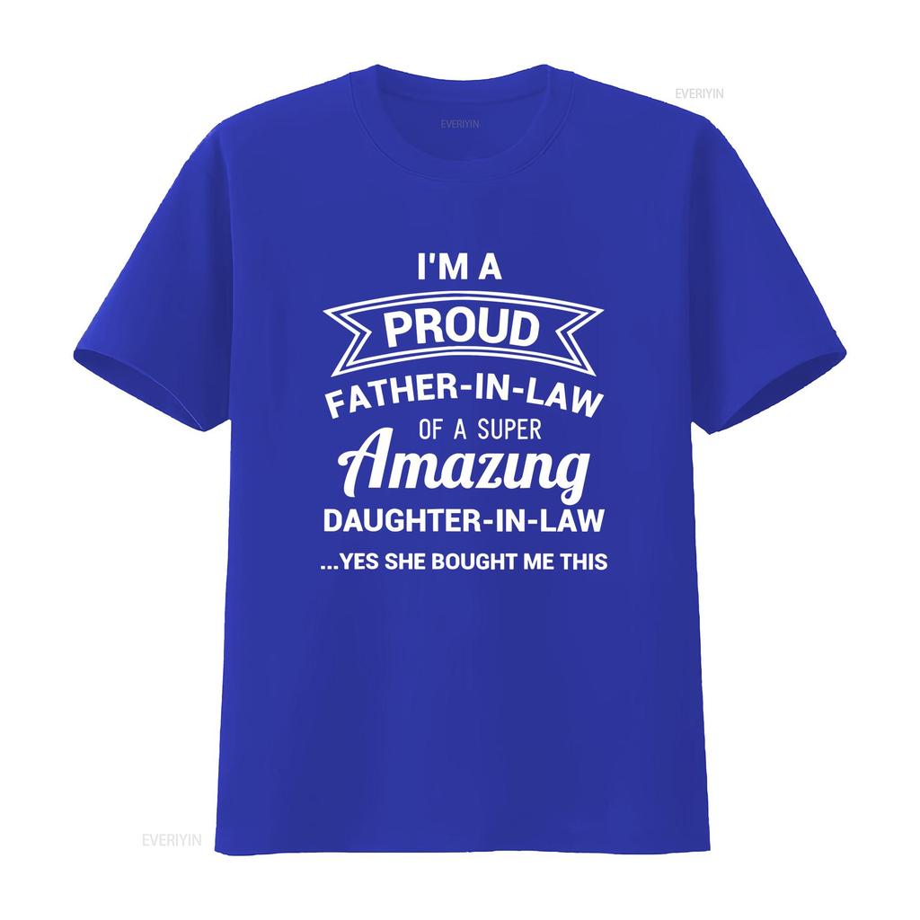Funny Proud Father in Law T Shirt Dad Fathers Day Ideas vintage Washed Stretched Breathable Unisex Top For Everyday Wear