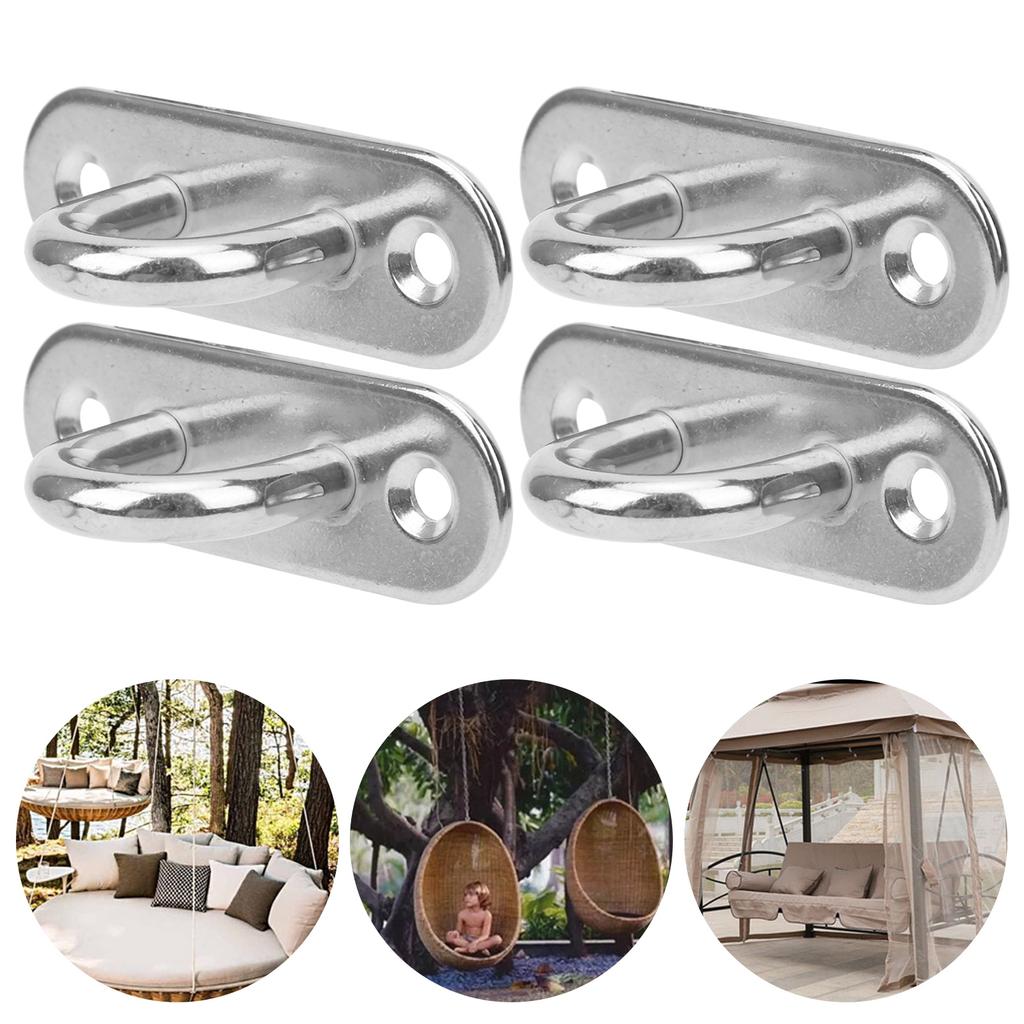 M8 2 Holes Fixed Eye Plate Stainless Steel Hook Loop Ushaped Screws Wall Mount Hanger