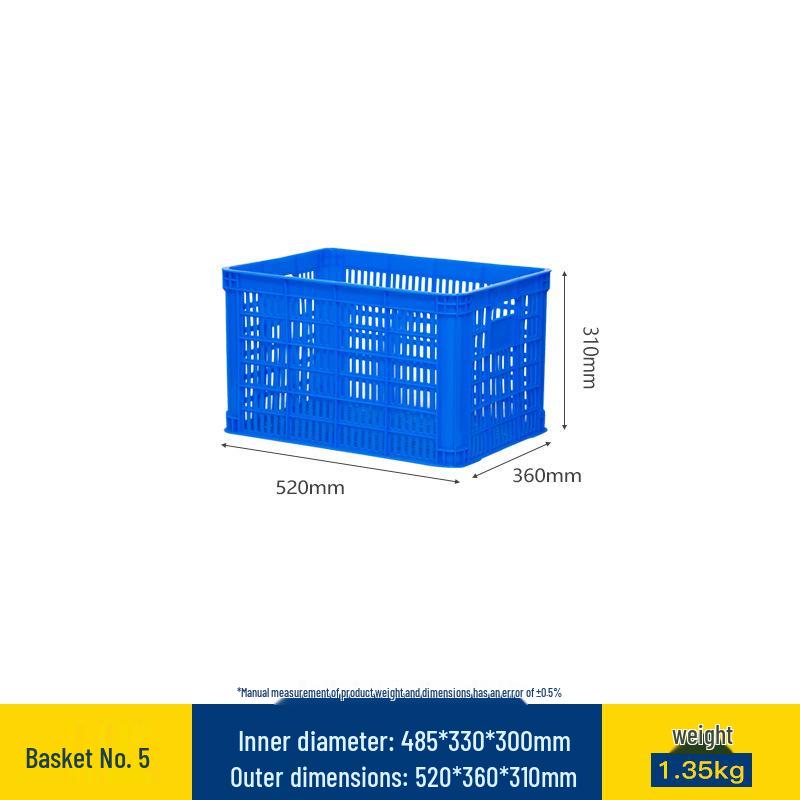 Large Rectangular Thick Plastic Basket for Vegetables and Fruits